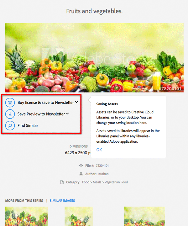 Figure 7: It’s just as easy to add images to libraries from the Adobe Stock website.