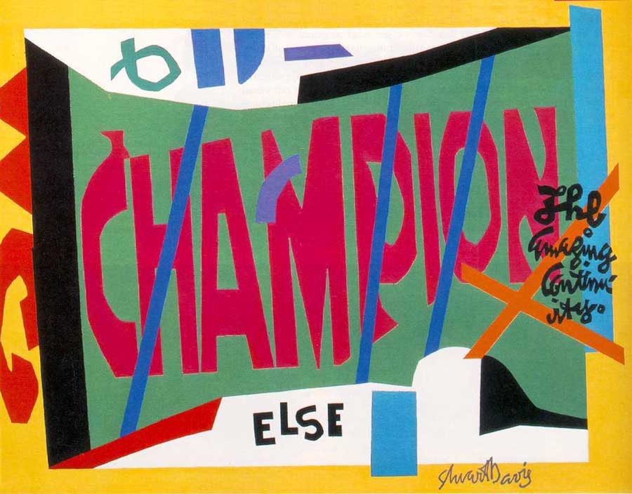 VISA, 1951, oil on canvas, 40 x 52 in. Words in both print and script are the dominant elements in this painting – one of his later works.