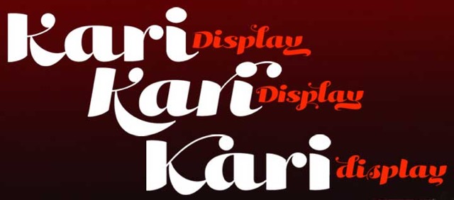 Text written in Kari Display showing letter variations