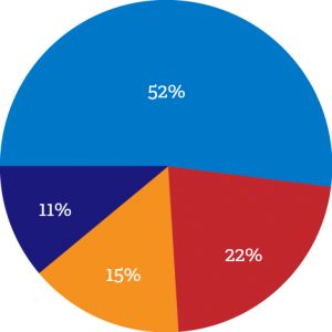 Figure 3: The final pie chart, created entirely in InDesign.