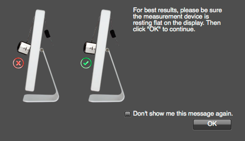 Figures 5 and 6: Onscreen graphics demonstrate how to orient the device and position it on your screen.
