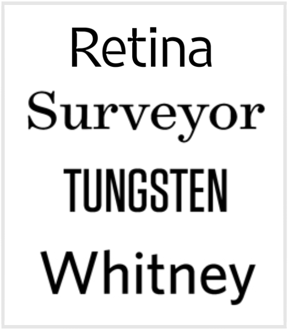 These are some of the other notable typefaces designed by Frere-Jones.