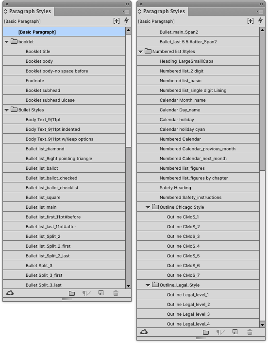 indesign template essentials bullets numbering paragraph styles