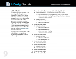 indesign template essentials legal outline