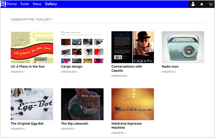Type Network’s frequently updated Gallery features hundreds of uses of their fonts, providing users with daily inspiration.