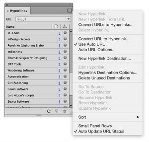 turn off auto update URL status to speed up indesign performance