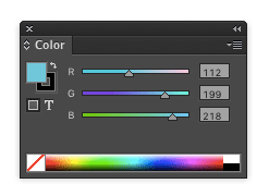 InDesign color panel tips in gamut