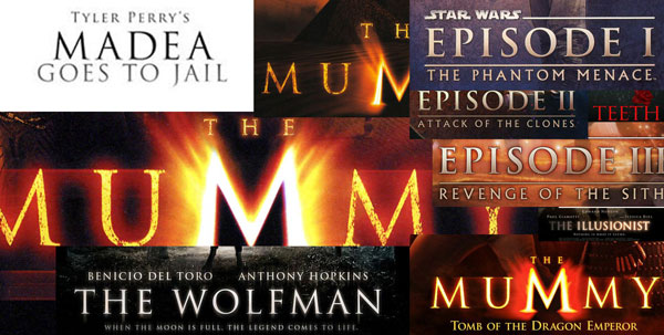 Figure 2: Trajan is a font that’s been so popular that it’s now overused as the go-to movie title font.
