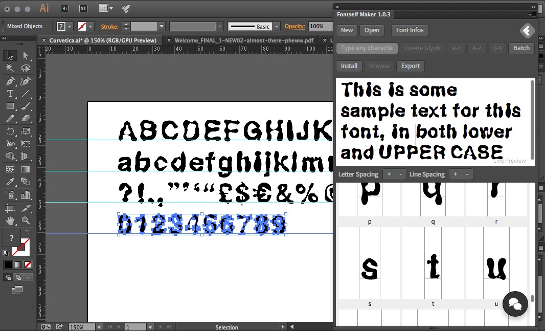 insert fonts from fontbook into illustrator