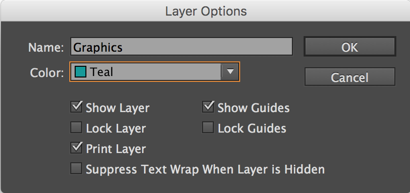 indesign layer options