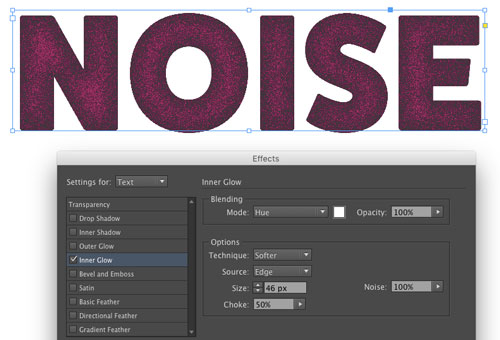 InDesign-tip-noise-grain-text-choke