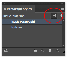 toggle style highlighting to control text highlighted in blue in InDesign