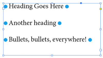 bullets before and after heading indesign