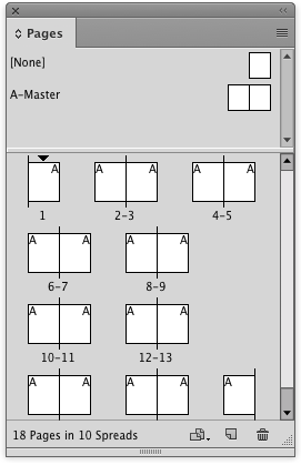 indesign pages panel view more pages horizontally