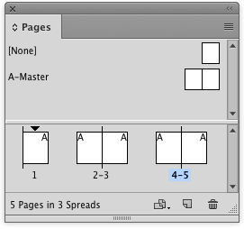 indesign pages panel view pages horizontally