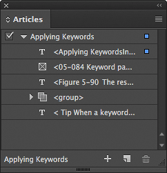 Figure 2: This is how the Articles panel might look when preparing a story with non-anchored text and graphics.