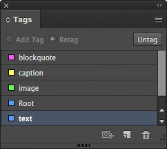 Figure 5: The Tags panel setup for iziExport.