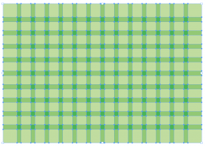 Overlapping filled squares
