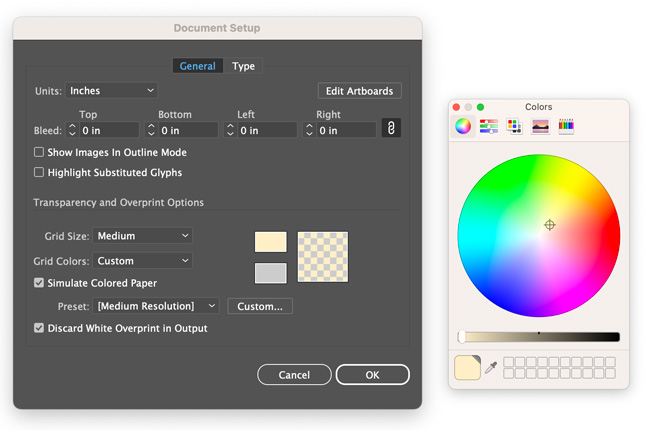 Choosing a background color for artboards in Adobe Illustrator