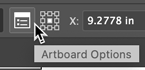 Artboard Options button in the Control Panel in Adobe Illustrator