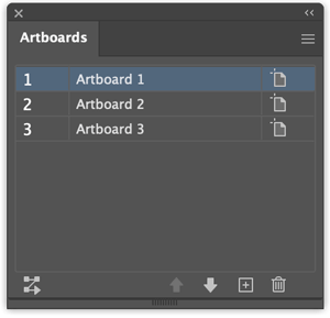 The Artboards panel in Adobe Illustrator