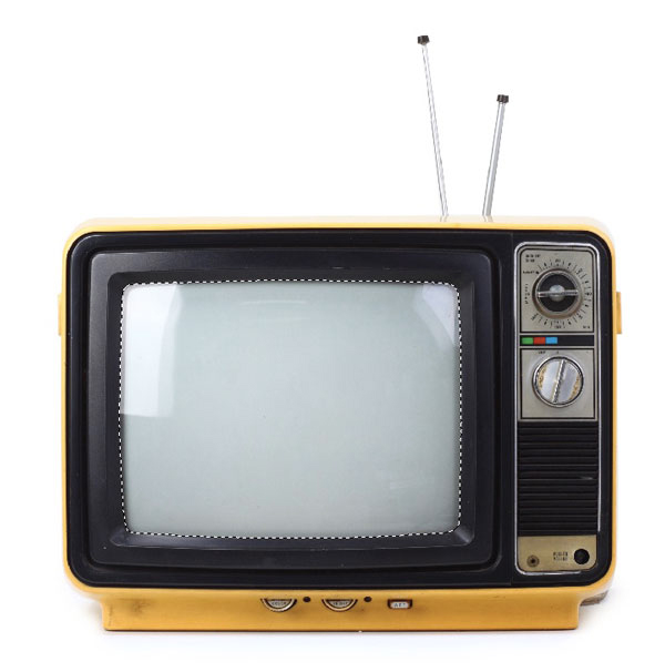 Photograph of television with screen selected