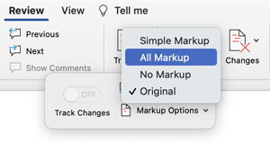 fix track changes microsoft word for mac 2018