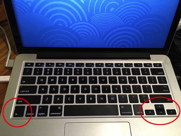 how to press end key on mac