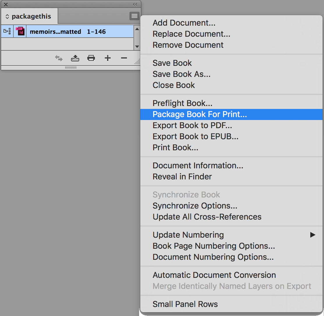 Packaging Graphics on the Pasteboard with the Book Panel CreativePro