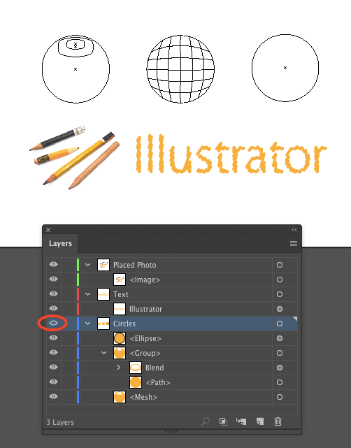 Adobe Illustrator layer outline mode