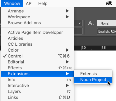 Noun Project extension for InDesign