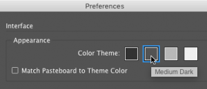 InDesign UI color choices