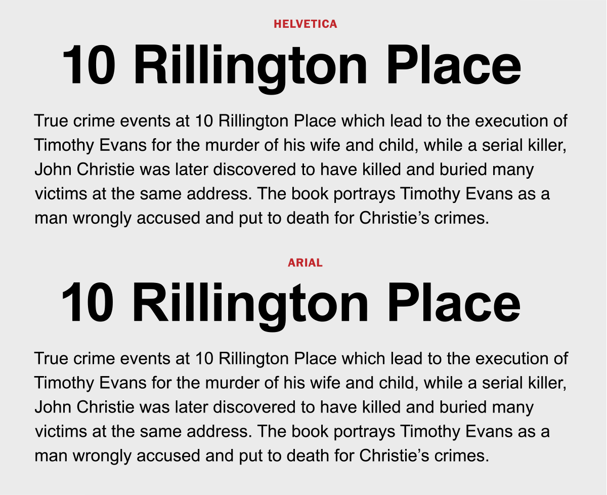 helvetica now and helvetica comparinson