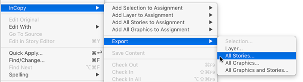 export all stories to InCopy