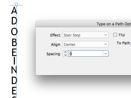 Type on a path with stair step effect