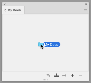 drag folder of files to InDesign book panel