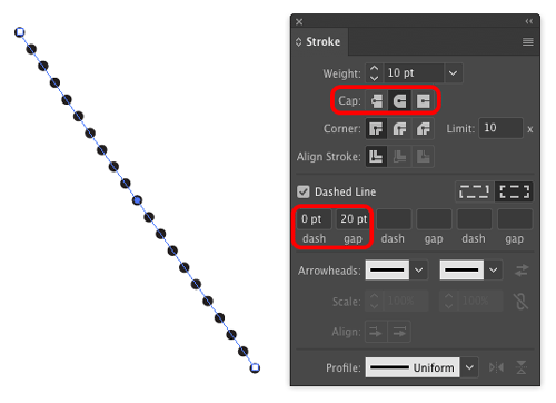 make dotted line Illustrator