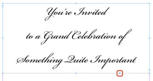 InDesign OpenType text frame adornment