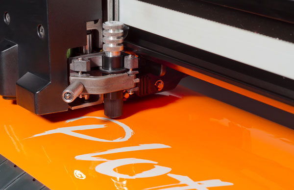 plotter cutting a t-shirt design