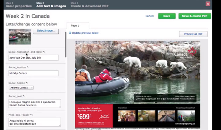 editing an InDesign file within a web browser with Brandworkz