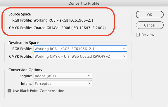 Iso coated v2 300. ICC профиль. Цветовой профиль в индизайне. Convert to profile. ICC SRGB iec61966-2.1.