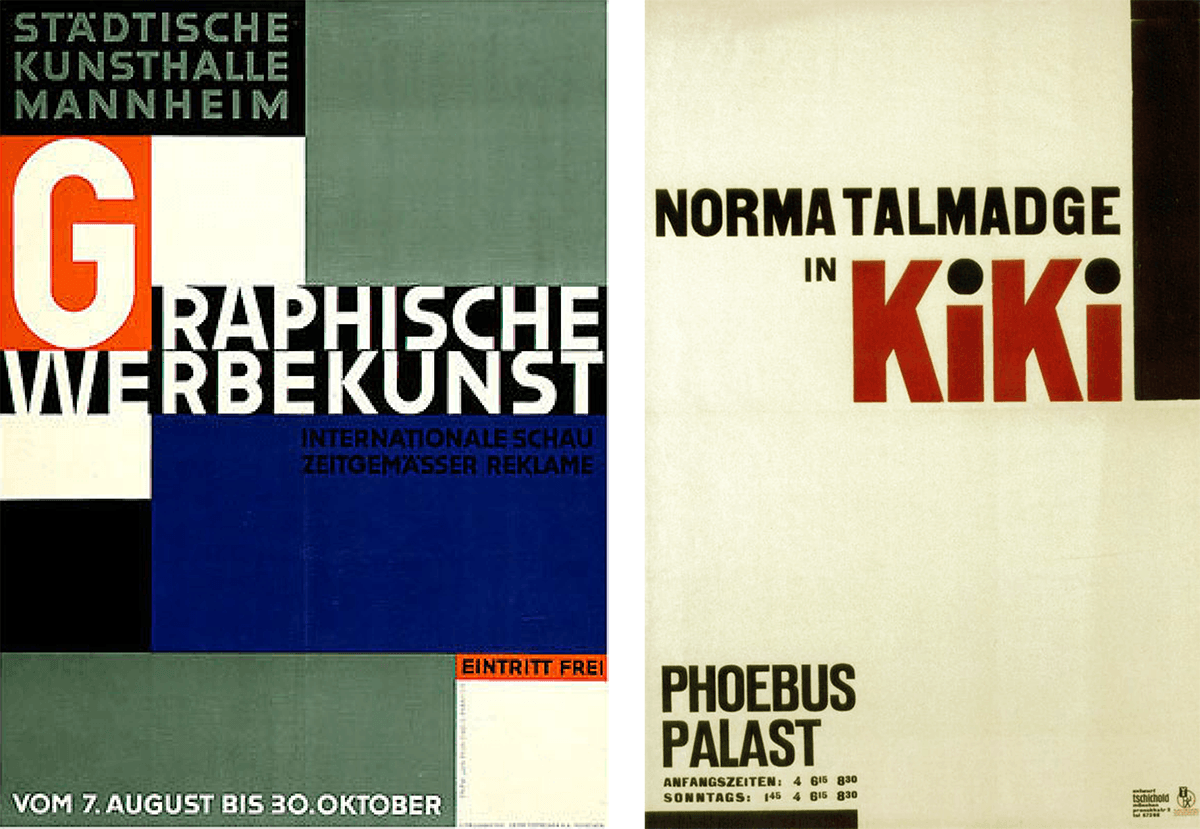 Magazine covers in bold colors and text