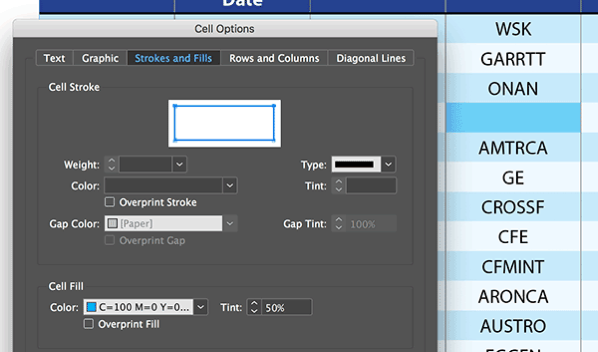 fill cell color