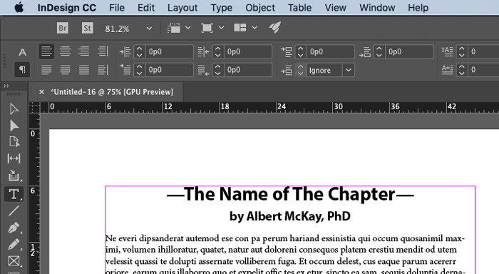chapter and author name