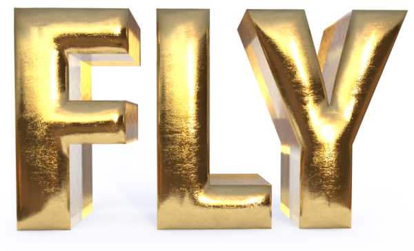 What the 3D text looks like after it is rendered in Dimension