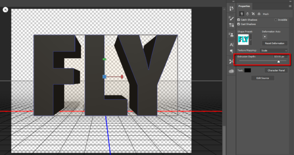 3D extruded text in Photosohp