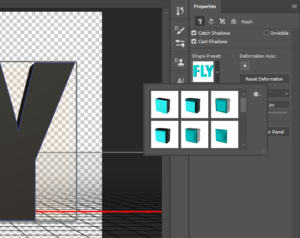 Photoshop's 3D extrusion presets