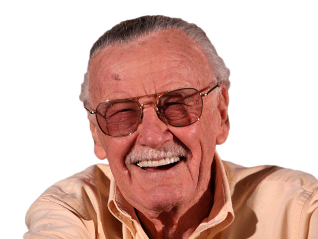 Headshot of Stan Lee with white background