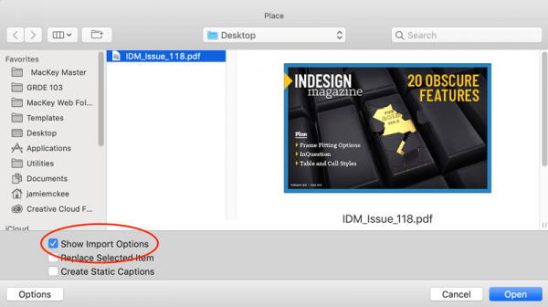 Placing Multipage Files into InDesign
