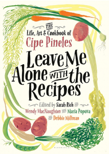 Cover of "Leave Me Alone with the Recipes," decorated with drawings of vegetables